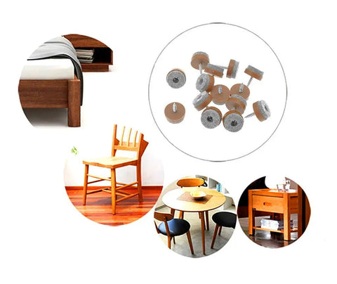 40 Pcs Screw On Felt Pads For Furniture Brown 20mm Fit Wooden Chair And Table Legs Glide Sliders Protect Hardwood Floors From Scratches