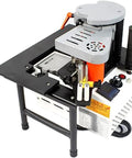 Portable Edge Bander For Woodworking, Pro Grade Glue System, black metal frame, 1200W Heavy Duty Coating Tool, table-mounted view