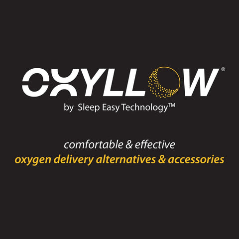 Front view of OXYLOW logo by Sleep Easy Technology, branding for oxygen delivery accessories