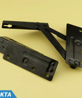 Two Pack 80 Degree Bench Seat Hinge Foldable Lifting Bracket Heavy Duty Black Spring Hinges for Toy Boxes and Chests