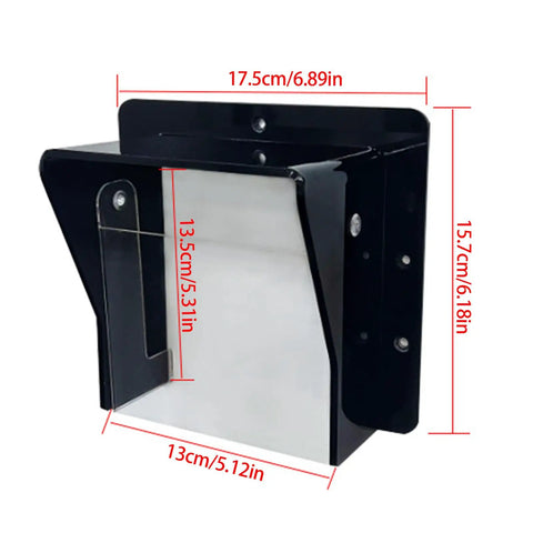 Rainproof Acrylic Enclosure Cover For Access Control Keypad With Clear Panel Rain Guard, dimensions displayed, black and clear design.
