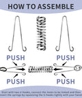 Assembly instructions for Shock Absorbing Dog Leash Spring Connector with U-hooks and metal spring, 2 pack set