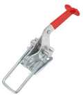 Heavy Duty Toggle Catch Latch Lock Clamp For Engineering Machinery And Mechanical Gear, steel with red handle, front view