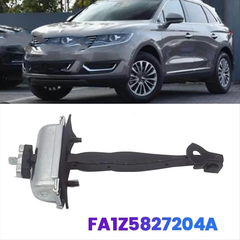 Lincoln MKX Rear Door Hinge And Door Stopper Limiter OEM Fa1Z5827204A for 2016-2023, shown below a silver Lincoln MKX vehicle.