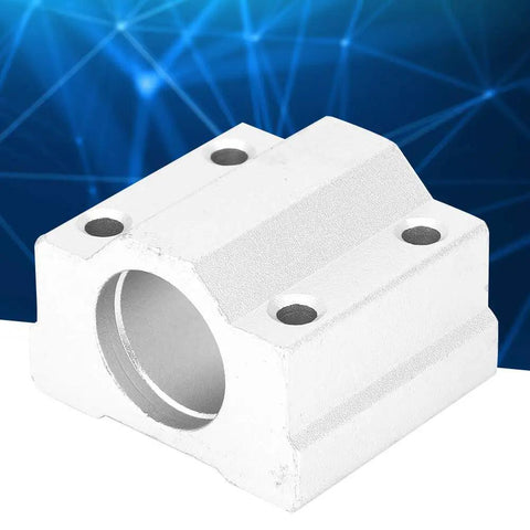 Premium Aluminum Alloy Linear Motion Ball Bearing Slide Block Kit with Two 10mm Flange Bearings, close-up view.