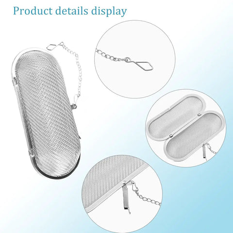 Straight Up Heavy Duty Stainless Steel Mesh Basket Pair For Ultrasonic Jewelry Cleaner And Small Parts Washer, features chain and locking clip.