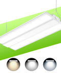 Premium Led Linear High Bay Light Packing Kickin Sixty Thousand Lumens Of Rock Solid Commercial Shop Illumination For Warehouses And Garages Featuring Adjustable Wattage Levels And Tough ETL Industrial Build Quality, hanging fixture with three color temperature options.