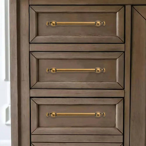 Five Pack Antique Brass Cabinet Pulls 5 Inch 128mm Heavy Duty Solid Zinc Alloy Handles Built To Last Tough As Nails For Kitchen Cabinets Drawers Cupboards And Bathroom Vanity Anti Oxidation Finish Durable Hardware For Everyday Use on wood dresser drawers