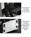 Detail of the electric manual wire stripper's anti-slip gear and back baffle for precise wire stripping.