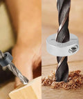 Split Ring Drill Bit Stop Collar Set Depth Stop Kit With Eight Imperial Sizes 1/8 Inch To 1/2 Inch And Eight Metric Sizes 3mm To 16mm Allen Wrench Included Locks In Place For Precise Drilling in action
