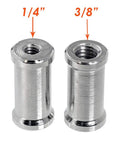 Two Pack 32mm One Quarter Inch To Three Eighths Inch Female To Female Threaded Screw Adapter Spigot For Studio Light Stand Setup
