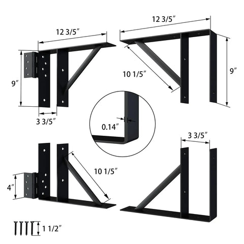 Beefy Heavy Duty Gate Corner Brace Kit With Adjustable Hardware To Keep Your Wooden Gate From Sagging Fits Fences Driveways Corrals And Wood Windows Reinforced Steel Brackets Easy Install Door Not Included