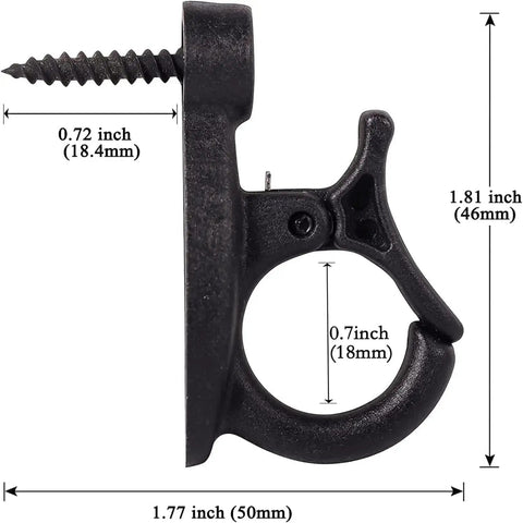 Outdoor String Light Hooks Screw In Hanger For Hanging Christmas Lights, Patio Lights, Wires And Plants, Black Finish, 20 Pack, Easy Install, No Fuss Weather Resistant, Durable Garden Hook Set