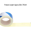 Two-Pack Safety Warning Stripe Tape 2-Inch By 98-Foot High-Visibility Self-Adhesive Floor Marking Tape roll with blue and white stripes