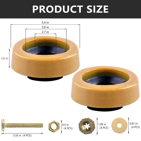 Extra Thick Toilet Wax Ring Kit With Bolts For Reinstallation Fits 3 Inch Or 4 Inch Waste Lines Tight Seal To Stop Leaks