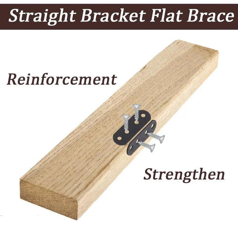 Heavy Duty Wood Bracket Kit With 20 Flat Metal Joining Plates Black 2.16 X 0.71 Inch And 80 Screws for wood reinforcement