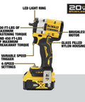 20V Max Compact Impact Wrench Kit With 3/8 Inch Drive And Brushless Motor For Legit Power and Quick Socket Swaps showing features and design details.