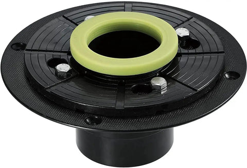 Heavy Duty Six Inch Square Shower Drain Crafted From Brushed Stainless Steel Featuring A Removable Hair Catcher Grate To Beat Clogs Keep Your Bathroom Floor Totally Legit Fresh And Look Damn Sick Daily - Close-up of black shower drain base with green rubber seal