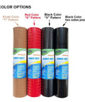 Khaki T, red S, black V pattern, and plain black multipurpose rubber sheet rolls for shoe soles and heel repair and furniture pads.