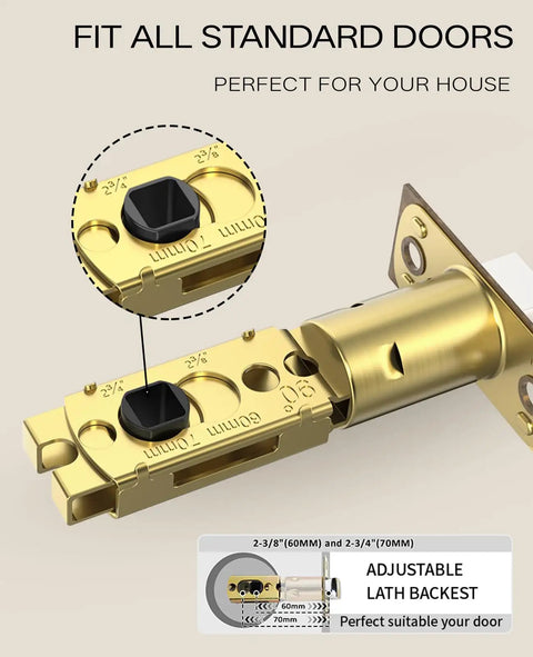 Adjustable latch backset for Six Pack Privacy Antique Brass Crystal Door Knobs With Lock For Bedroom Or Bathroom
