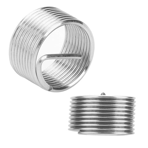 Super Heavy Duty 10 Piece Stainless Steel Wire Thread Inserts M18x1.5 For Damaged Hole Repair Kit With Precise Drill Bit Installation Tool, two inserts