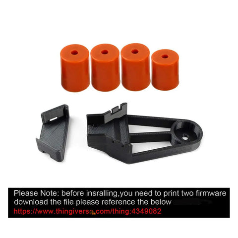 Upgrade Your Rig With Built Tough Silicone Bed Mounts And Heavy Duty Leveling Springs That Deliver Flawless Prints Every Single Time For Ender 3 Max Cr10 Sv01 Sv02 Fdm Printer Accessories including black mounting brackets and orange silicone posts.