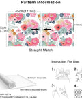 Removable Peel And Stick Floral Wallpaper With Cactus Pink Navy Pattern Easy Stick And Go Self Adhesive Repositionable Washable Matte Finish pattern details and roll dimensions