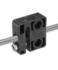 Anti-Backlash Nut Block Set For 8Mm Lead Screws With 2Mm Pitch, POM Material, mounted on a lead screw