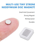 280 Piece Strong Neodymium Round Magnets 0.2x0.04 Inch Rare Earth Fridge Magnets held on fingertip with storage case