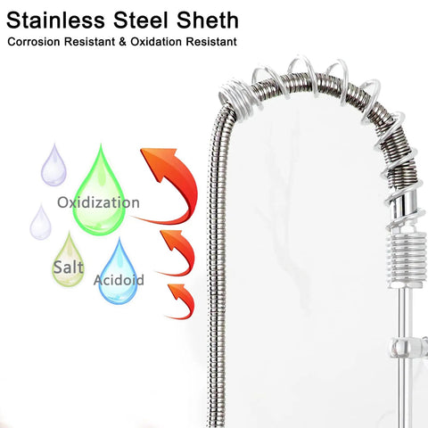 Pro Grade Pre Rinse Spray Valve With 38 Inch Flexible Stainless Steel Hose For Commercial Sinks And Restaurant Faucets Wall Mount Or Desk Mount Replacement Kit Heavy Duty Kitchen Upgrade