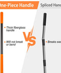 Comparison of one-piece and spliced handles of Heavy Duty Garden Hoe For Quick Weeding, showcasing durability differences.