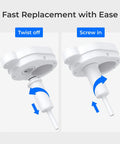 EWFS Replacement Filter For FreshTaste Electric Pitcher ED06W ED06P ED06B 3 Pack Shows twist off and screw in instructions.