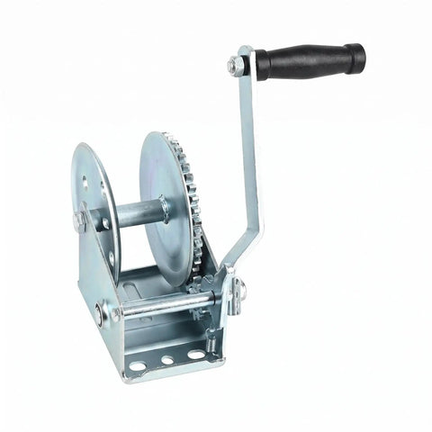 Heavy Duty Manual Hand Winch With Auto Brake Self Locking Mechanism Carbon Steel Construction 1000 Lbs To 1200 Lbs Load Capacity