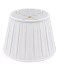 Empire Style Pleat Lamp Shade In Linen White, Silk Type Shantung Fabric with Off White Lining, shown from the top angle