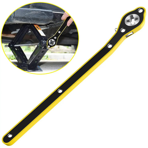 360 Degree Swivel Head Jack Ratchet Wrench With Forward And Reverse Knob, Labor Saving Hand Tool For Quick Tire Changes