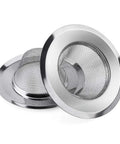 Stainless Steel Sink Strainer Hair Catcher Two Pack With Two Point One Three Inch Top And One Inch Basket