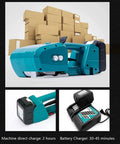 Heavy Duty Portable Electric Strapping Machine With High Capacity Battery powers automatic hot melt sealing with battery charger.