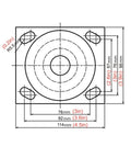 Heavy Duty Swivel Caster Wheels With Smooth Rolling Polyurethane Tires And Sturdy Galvanized Brackets dimensions diagram