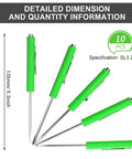 10-Piece Pocket Screwdriver Set With Magnetic Clips, green handles, 13.5 cm length, 3.2 mm blade, slotted flathead tools