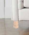 Solid Wood Furniture Legs 4 Piece Set Carved Square Replacement Feet for Tables Cabinets Sofas and Desks in use on couch