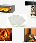 Center view: four white ceramic fiber gasket paper sheets, 8x12x1/4 in, for high-temperature stove and boiler gaskets.