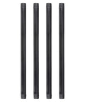 Black Steel Plumbing Pipe 3/4 Inch By 18 Inch Pre Cut 4 Pack For Industrial DIY Furniture Projects Fits Standard 3/4 Inch Threaded Black Malleable Iron Fittings Perfect For Vintage Look Decor And Shelving
