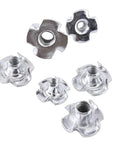 Carbon Steel Four Pronged T Nuts M8 Tee Nuts Blind Inserts With Zinc Plating For Wood Furniture Heavy Duty Fastening Kit 90 Pieces