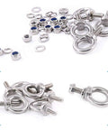 304 Stainless Steel M5 Eyebolts Set With Lock Nuts Lock Washers And Flat Washers 36 Pieces For Lifting And Machinery Use Built Tough For Real Rigging Gear