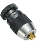 Heavy Duty Keyless Drill Chuck One Sixty Fourth To One Half Inch Range With Titanium Jaws And JT Mount visible on white background