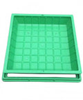 Beefy PP Recessed Sewage Basin Cover With Frame and Pull Hole, green heavy-duty lid, waterproof for yard and garden drainage
