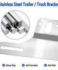 Heavy Duty Stainless Steel Trailer License Plate Bracket For Trucks RVs And Boats Chrome Tag Frame with screw holes