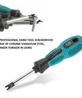 Real Deal Knockout Gear 4 Piece U Fork Spanner Screwdriver Kit With Magnetic CRV Steel Bits In M1.7 M2.0 M2.3 M2.6 Sizes For No Sweat PCB Fixes And Fast Door Maintenance Tasks Daily, featuring a Chrome-Vanadium steel screwdriver.