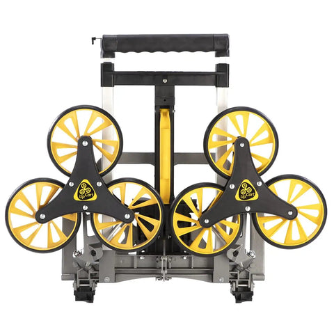 Heavy Duty Wheeled Cart For Everyday Hauls And Quick Moves Sports A Super Tall Grip And Shock Absorbing Wheels in a compact design.