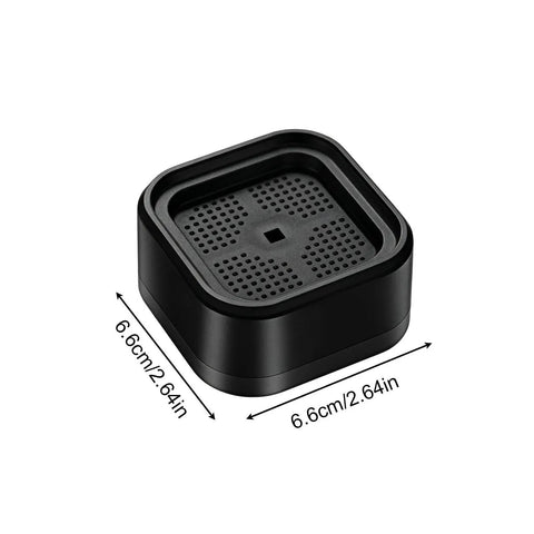 Anti Vibration Pads For Washing Machines And Dryers, Heavy Duty Floor Protection, square black pad, 6.6cm dimensions visible
